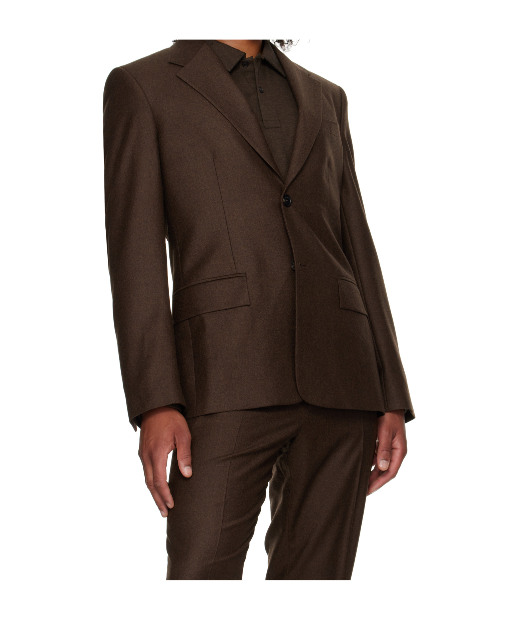 Ferragamo Single Breasted Flannel Blazer In Brown