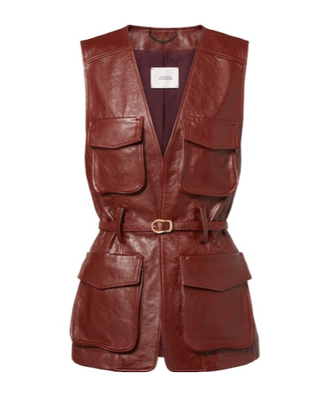 Dorothee Schumacher Broken Shine Leather Vest In Red