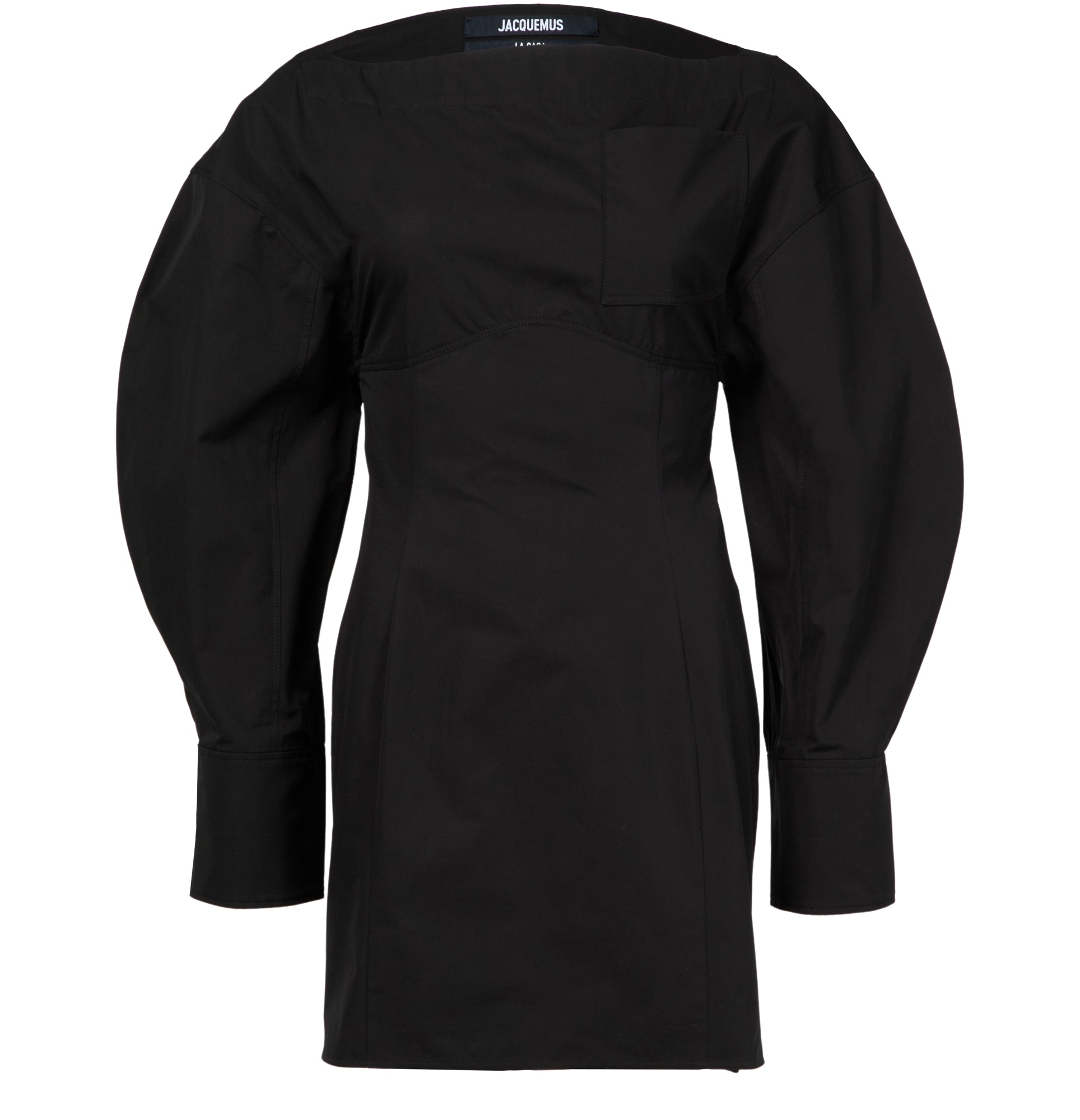 Jacquemus Shirt Dress Featuring Adjustable Belt In Black