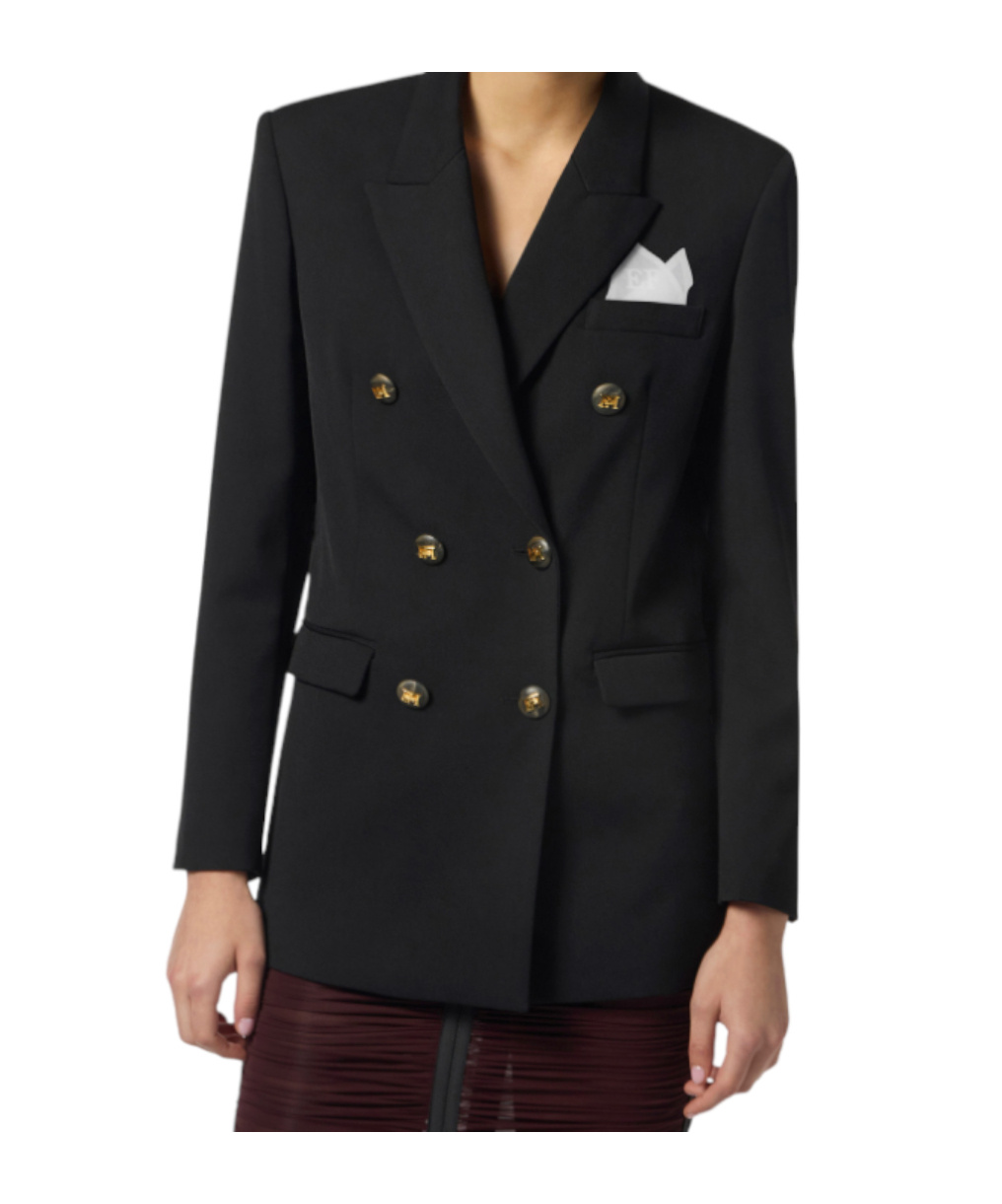 Elisabetta Franchi Long-sleeved Suit Jacket In Black