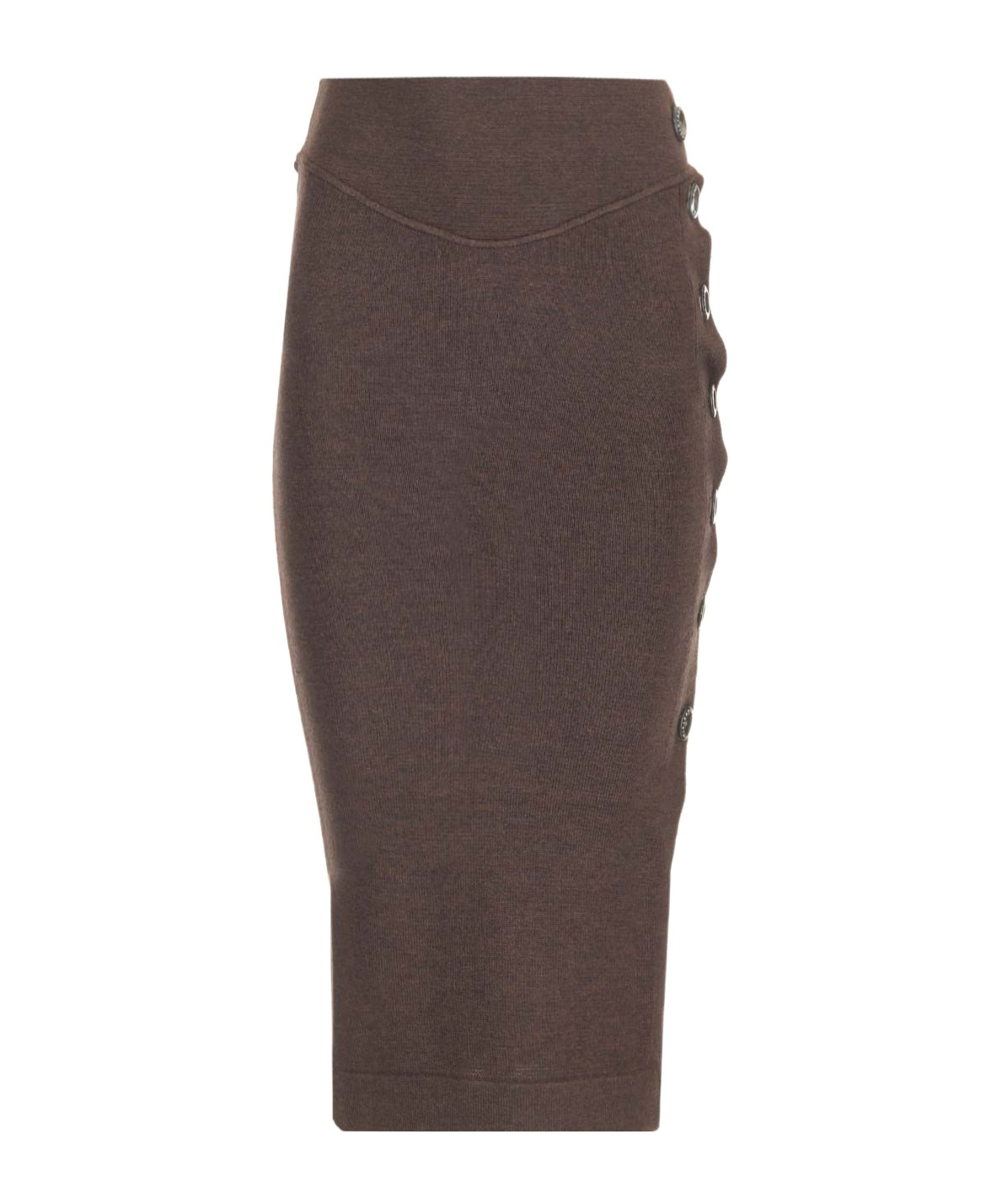 Vivienne Westwood Pamela Knitted Wool Midi Skirt In Brown