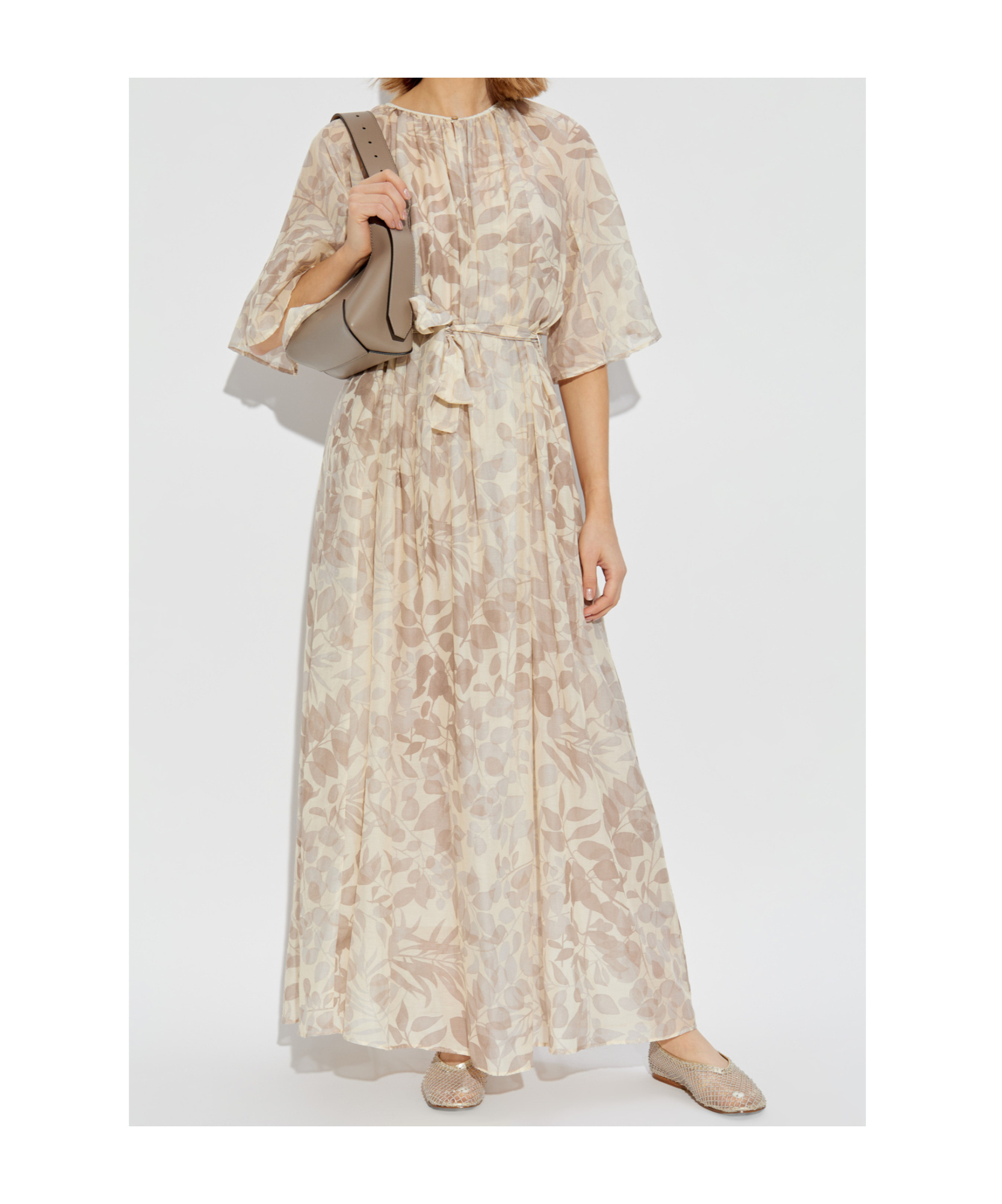 Shop Forte Forte Round-neck Dress In Nude