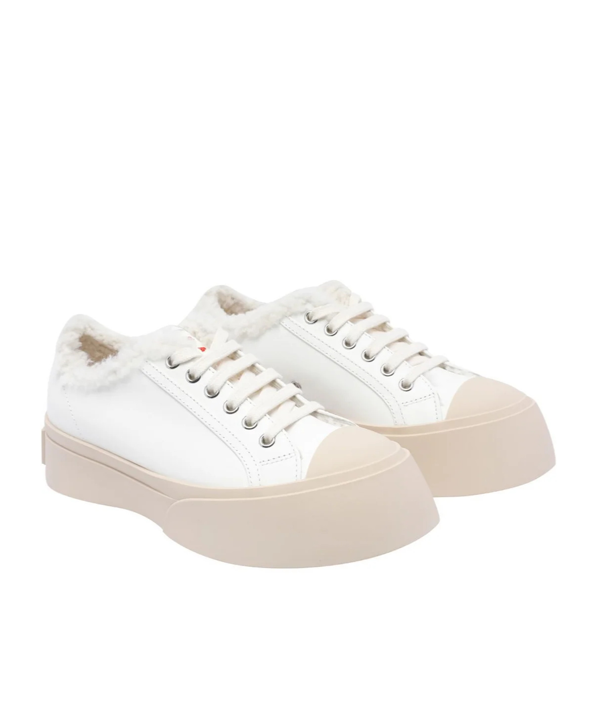 Shop Marni Color-block Low-top Sneakers In White