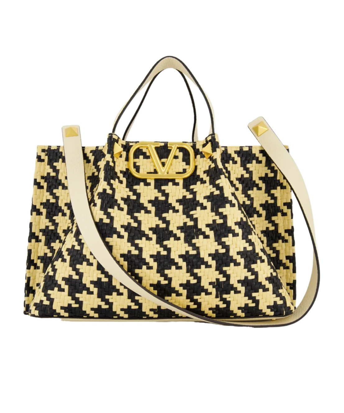 Valentino Double Handle Shoulder Bag In Brown