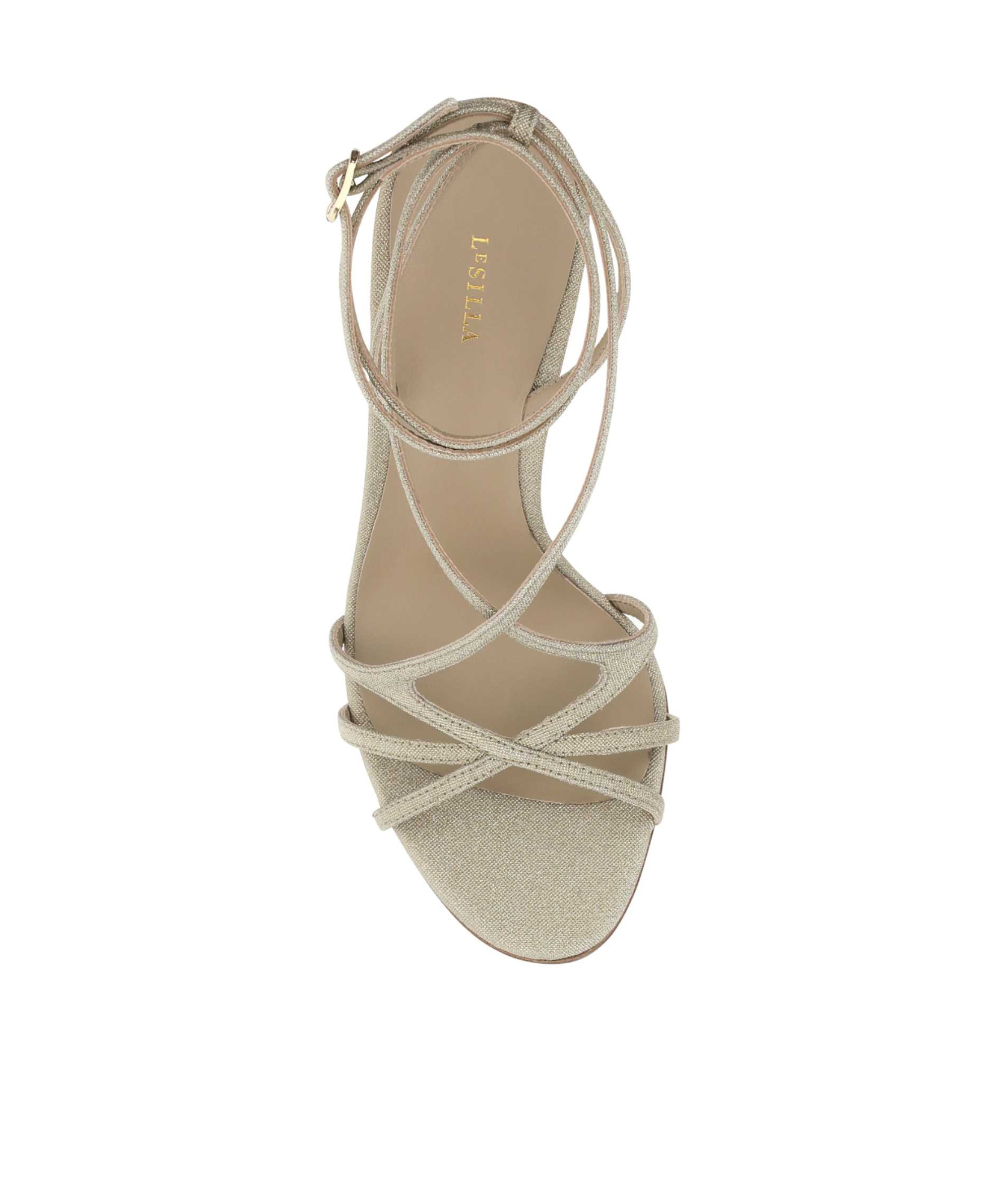 Le Silla Metallic Strap-wrap Sandals In Nude
