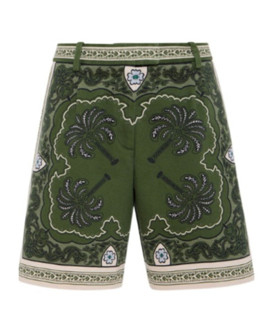 La Doublej Printed Shorts In Green