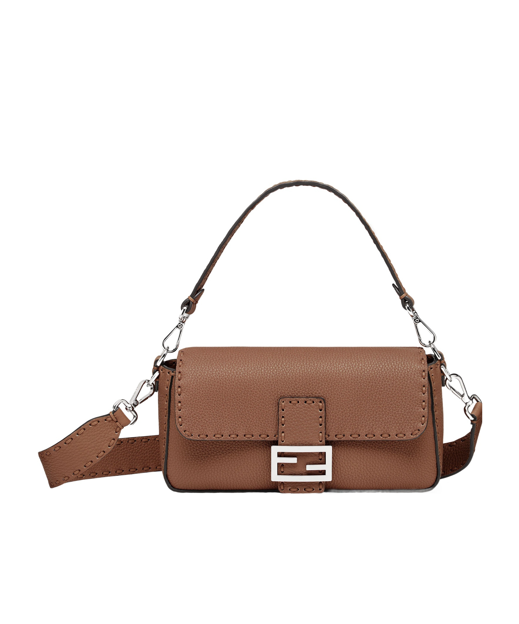 Fendi Brown Selleria Bag With 612 Hand-sewn Topstitches In Brown
