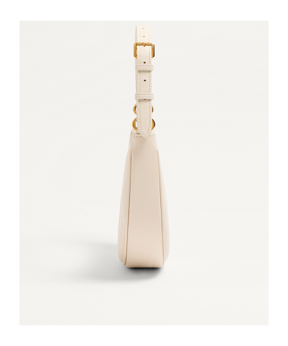 Valentino Vlogo Signature Mini Leather Hobo Bag In Nude