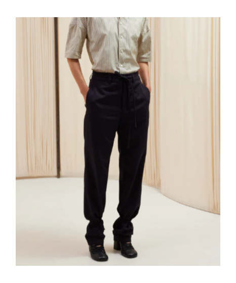 Lemaire Strap Waist Loop Casual Pants In Black