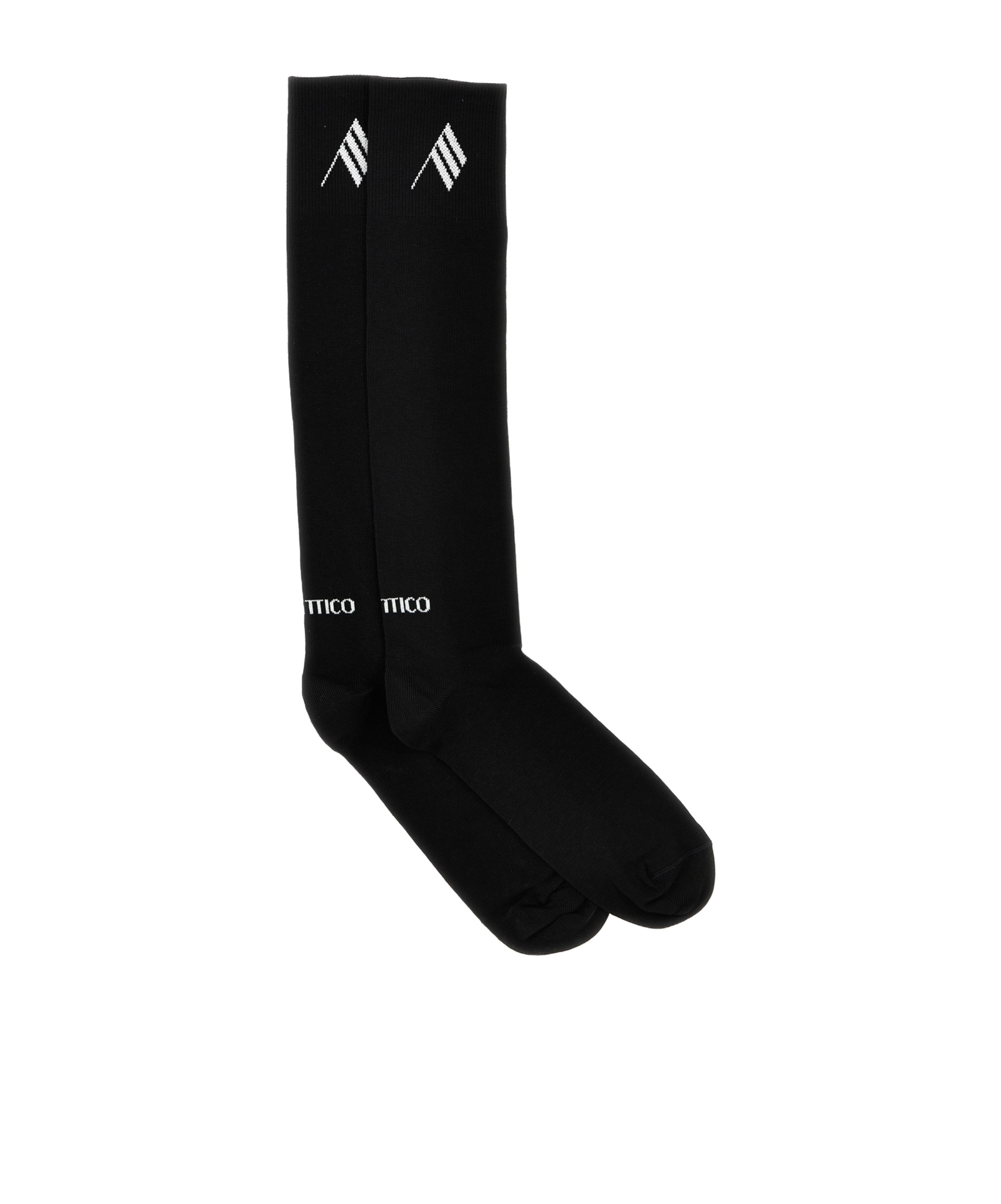 Attico Logo-embroidered Socks In Black