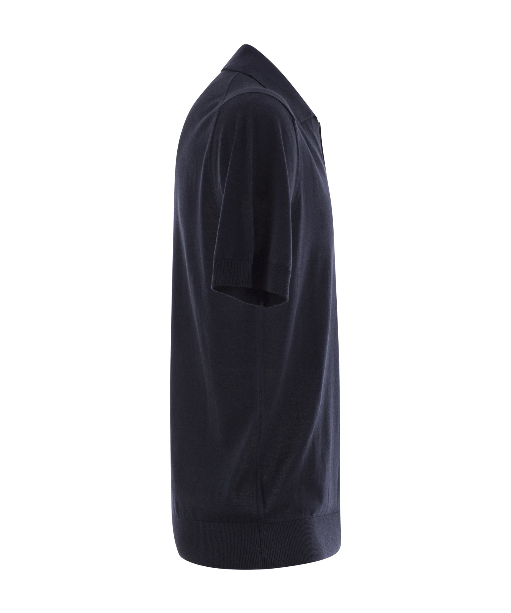 Peserico Cotton And Silk Polo Shirt In Black