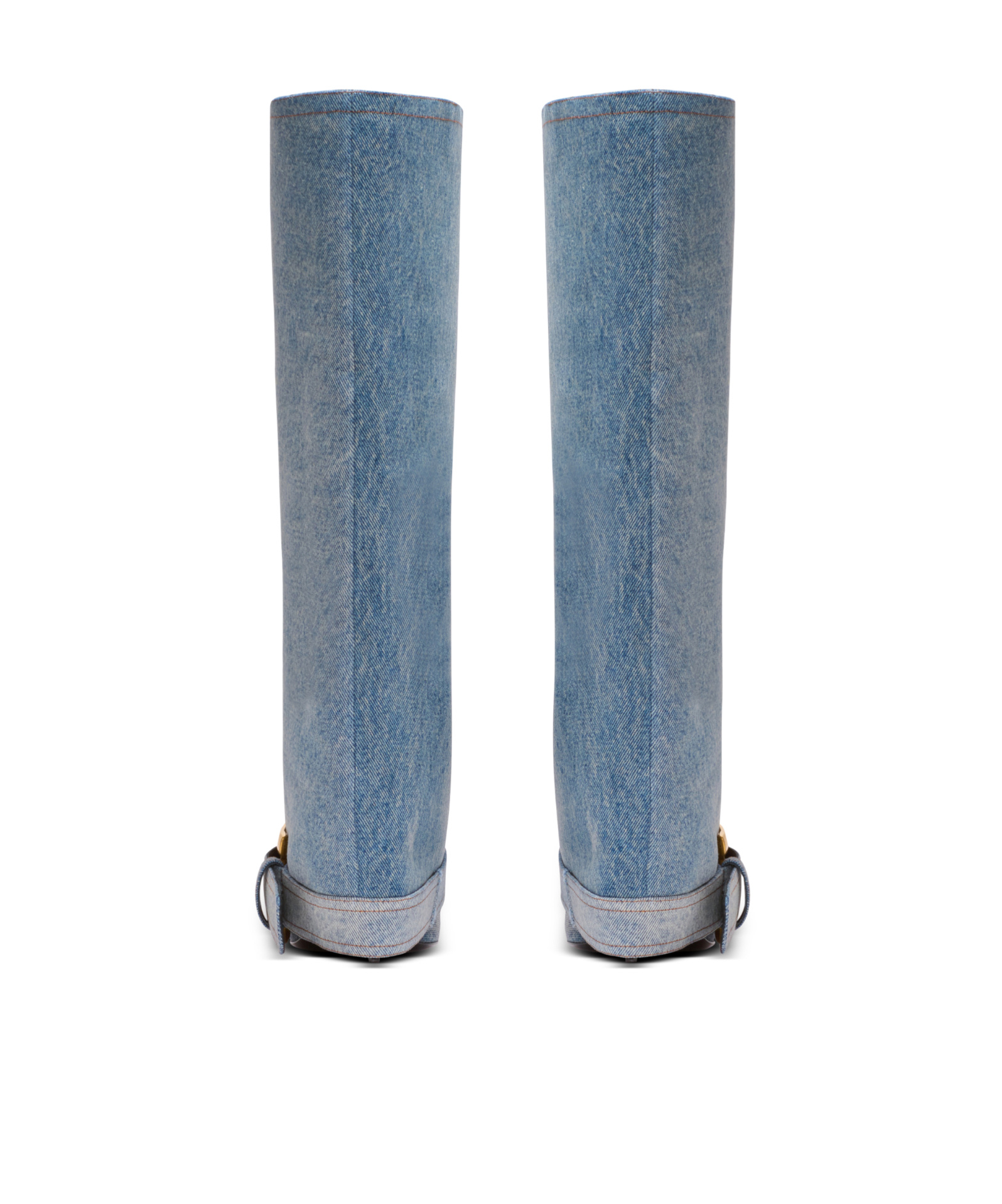 Balmain Anthem Denim Boots In Multi
