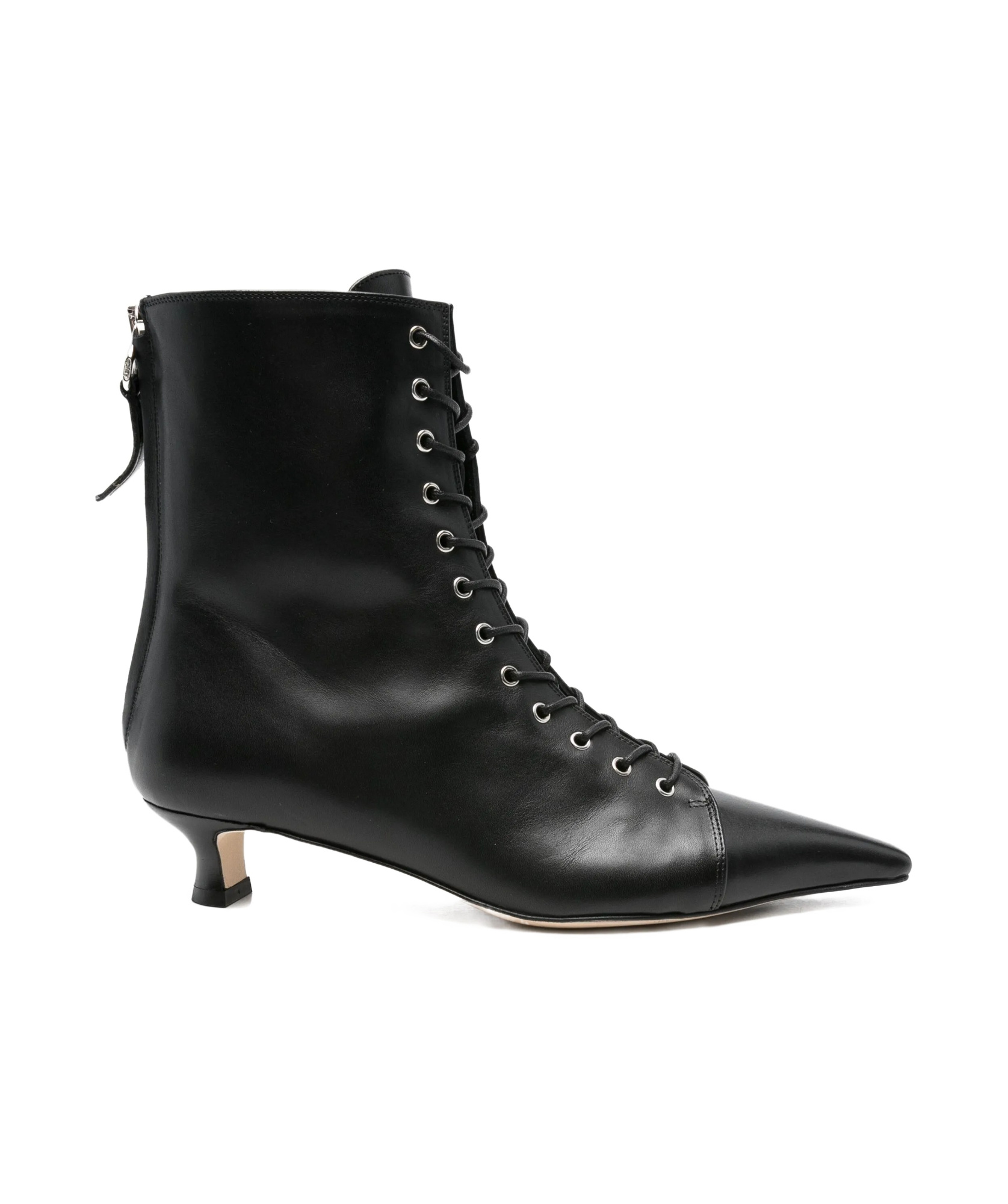 Aeyde 40mm Trixi Lace-up Pointed-toe Boots In Black