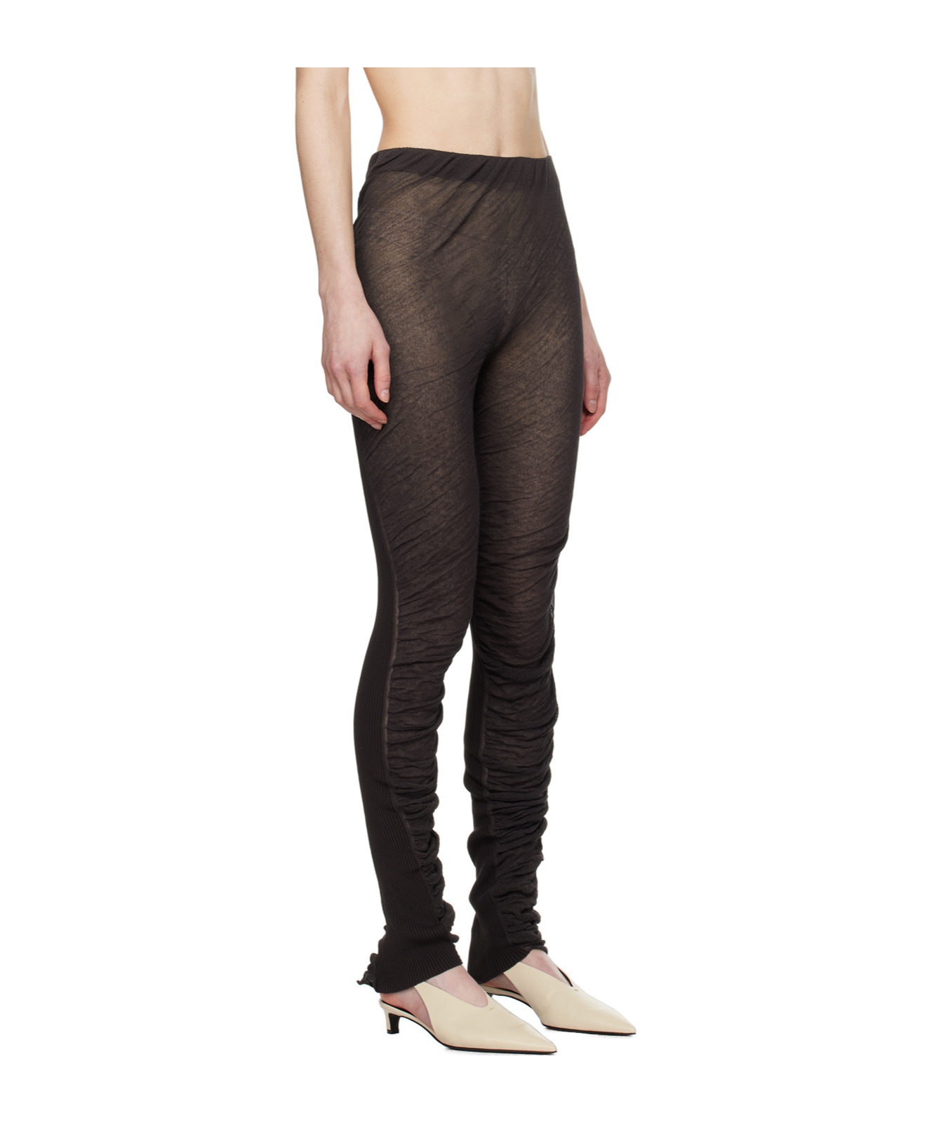 Issey Miyake Ambious Pleated Leggings In Black
