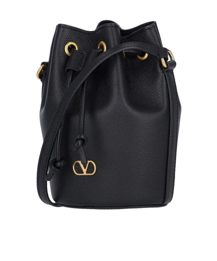 Valentino Draw-rope Bucket Bag In Black