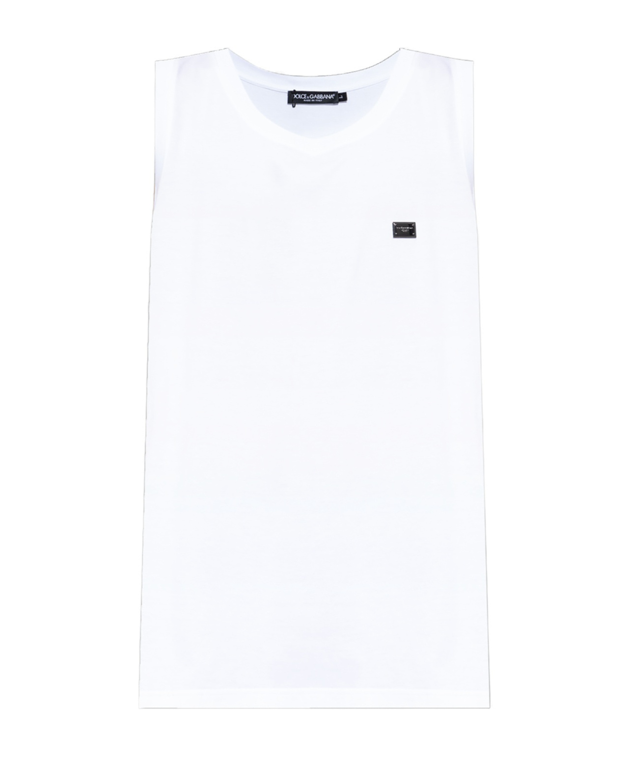 Dolce & Gabbana Round Collar Sleeveless Vest In White