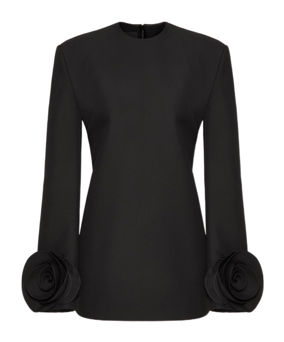 Valentino Robe Courte En Double Compact Drill Femme Noir 40 In Black