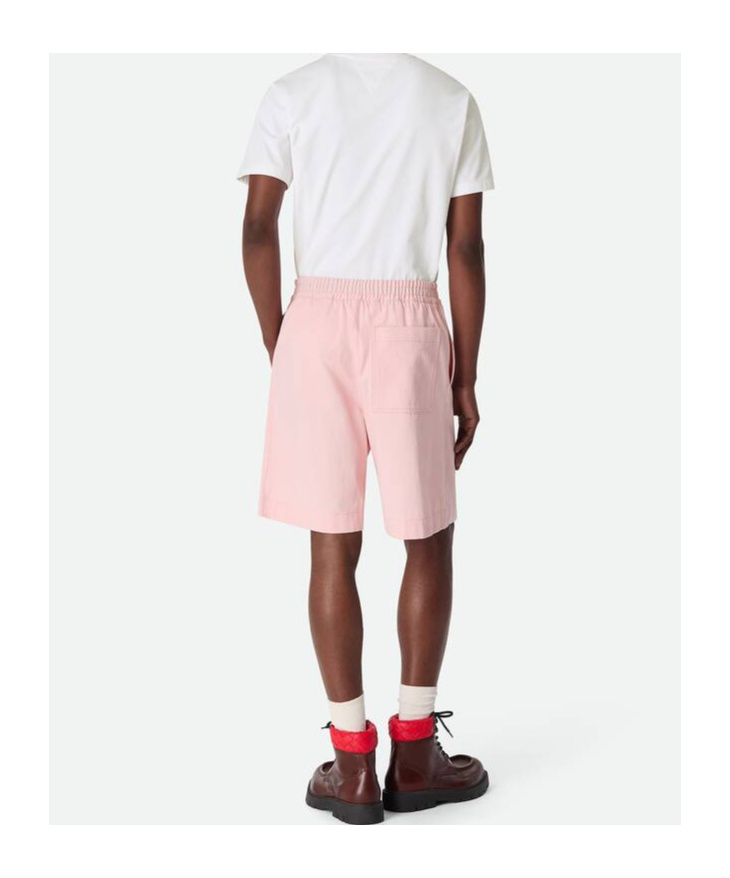 Bottega Veneta Elastic Waist Twill Bermuda Shorts In Brown