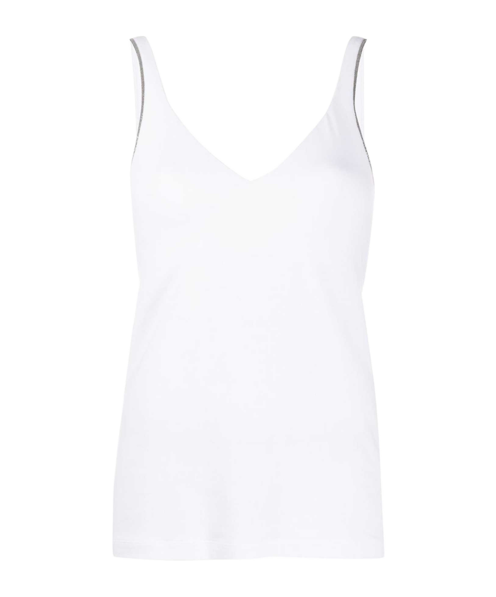 Brunello Cucinelli V-neck Tank Top In White