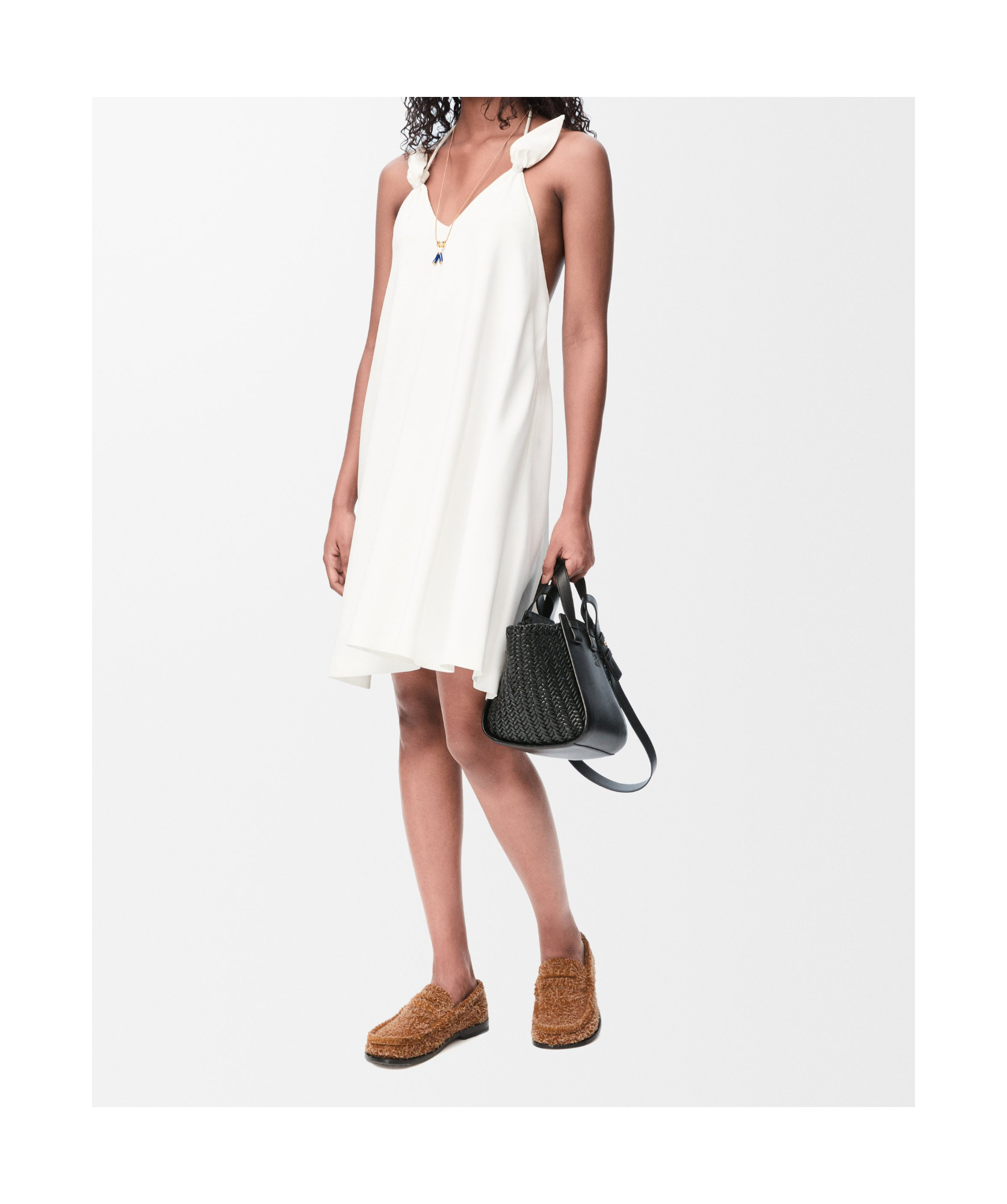 Loewe V-neck Dress In White