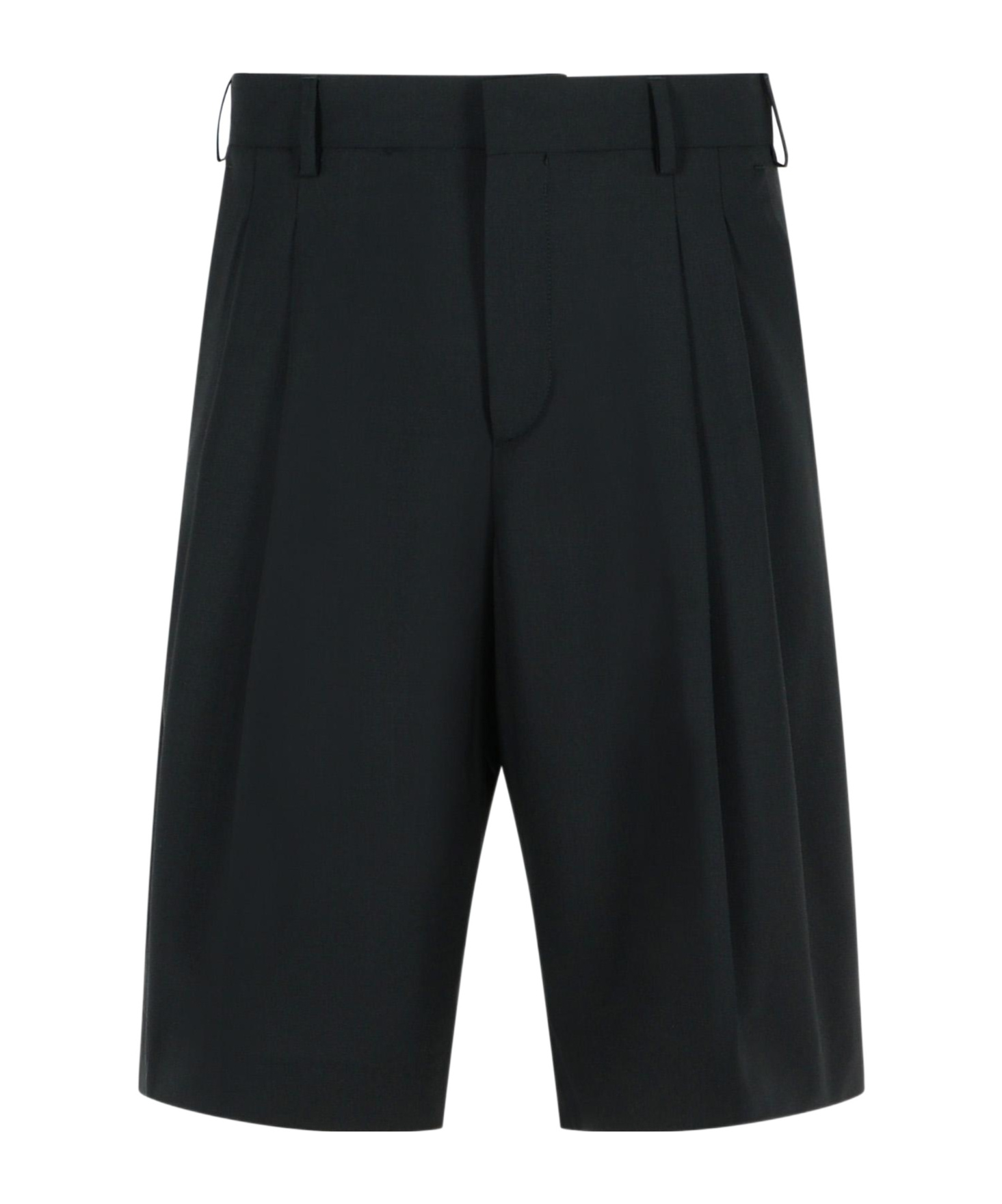 Shop Laneus Wide-leg Shorts In Black