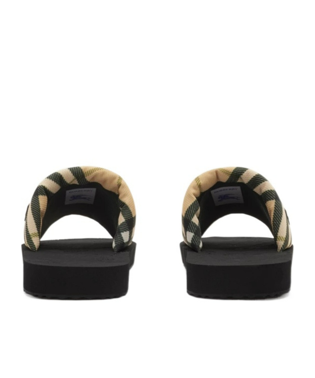 Burberry Checkered Trek Slides In Black