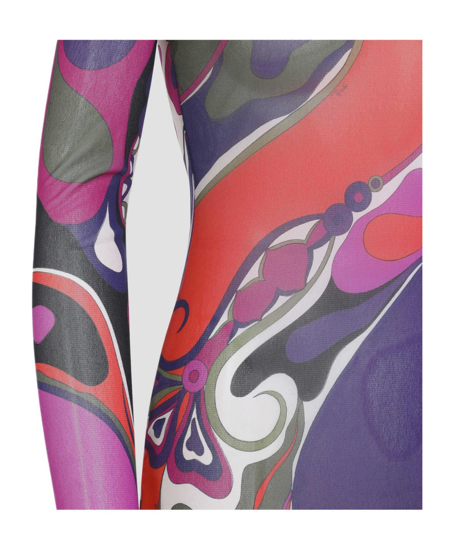 Pucci Sheer Long Sleeve Dress With Ruffled Collar In Multi