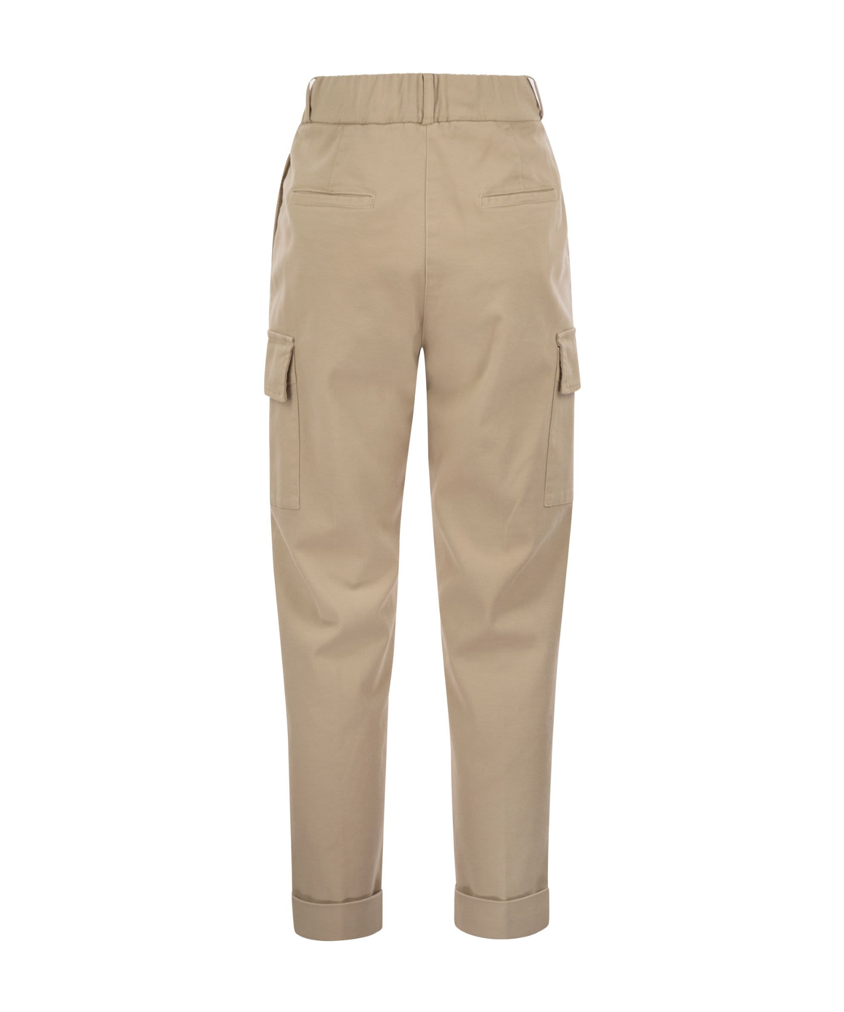 Shop Peserico Cargo Carrot Trousers In Cotton Gabardine In Nude