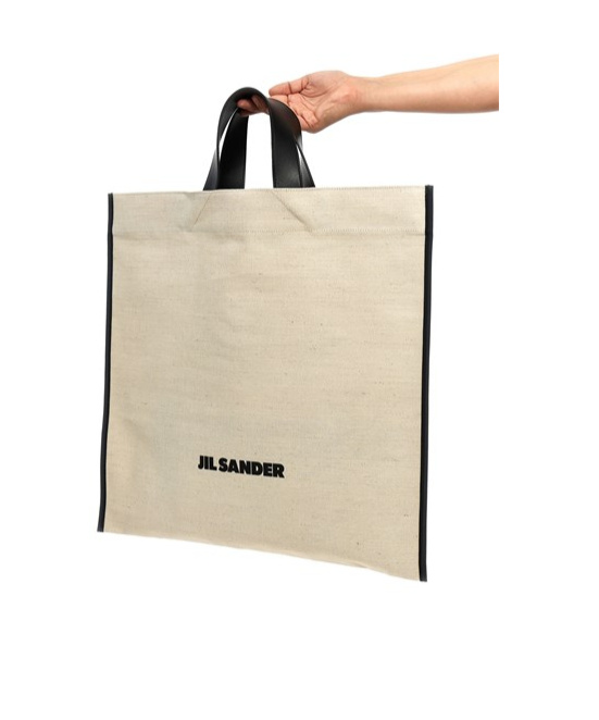 Jil Sander Square Border Tote Bag In Nude