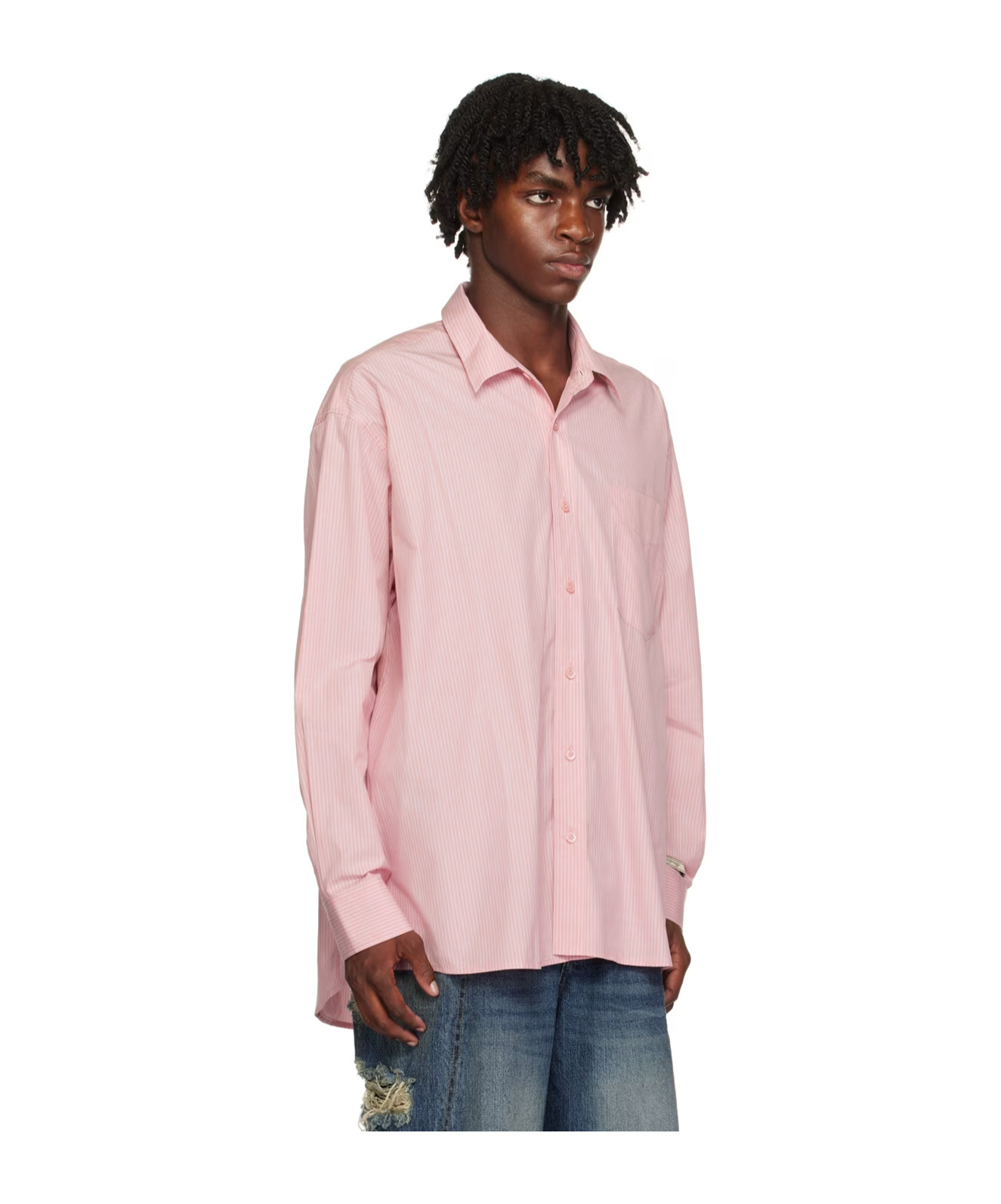 Ader Error Artu Long-sleeved Shirt In Pink