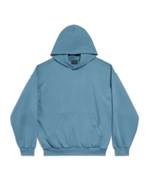 Balenciaga Back Reflective Hoodie Medium Fit In Grey Blue In Blue