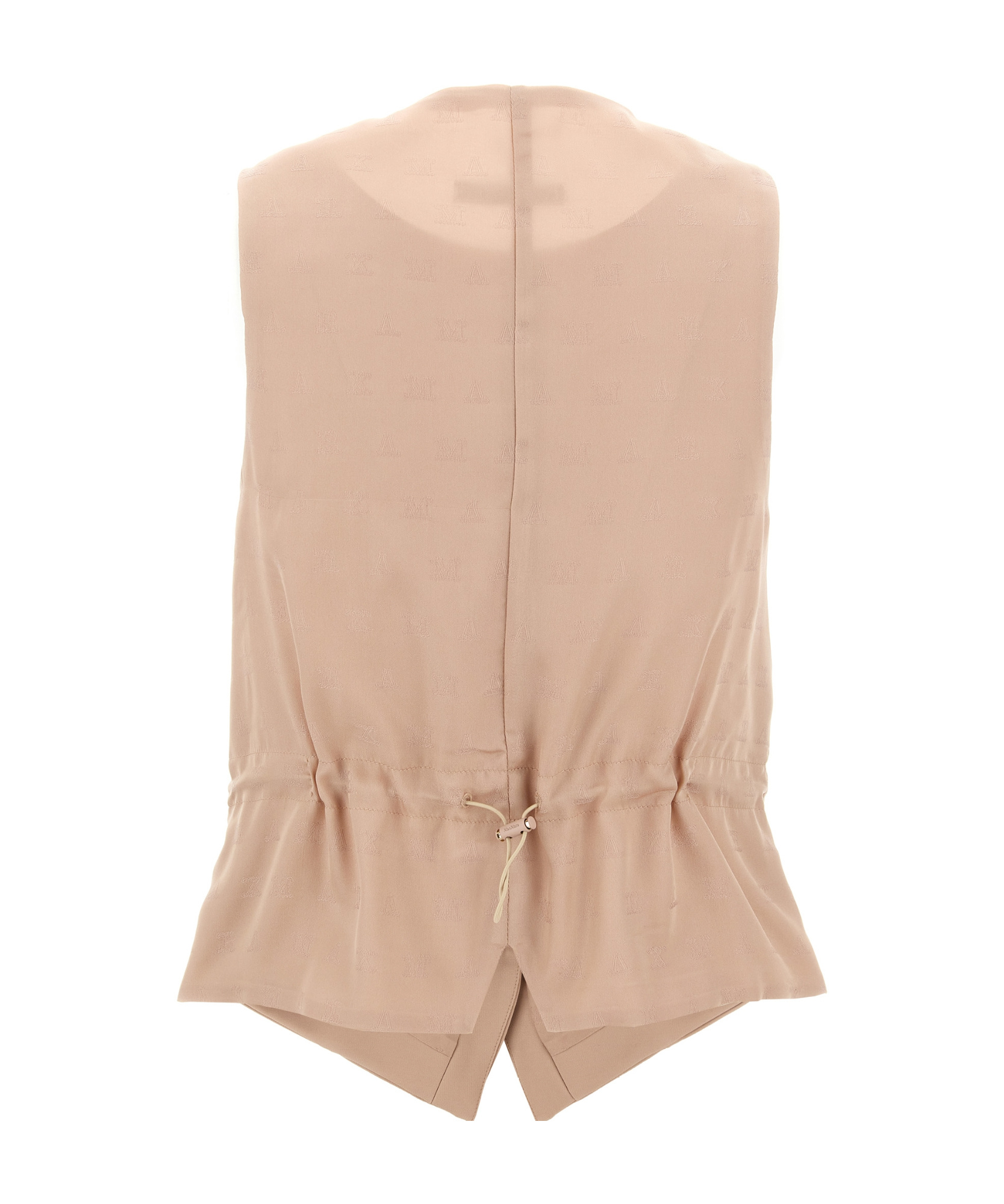 Max Mara Sleeveless V-neck Vest With Adjustable Back Strap In Nude