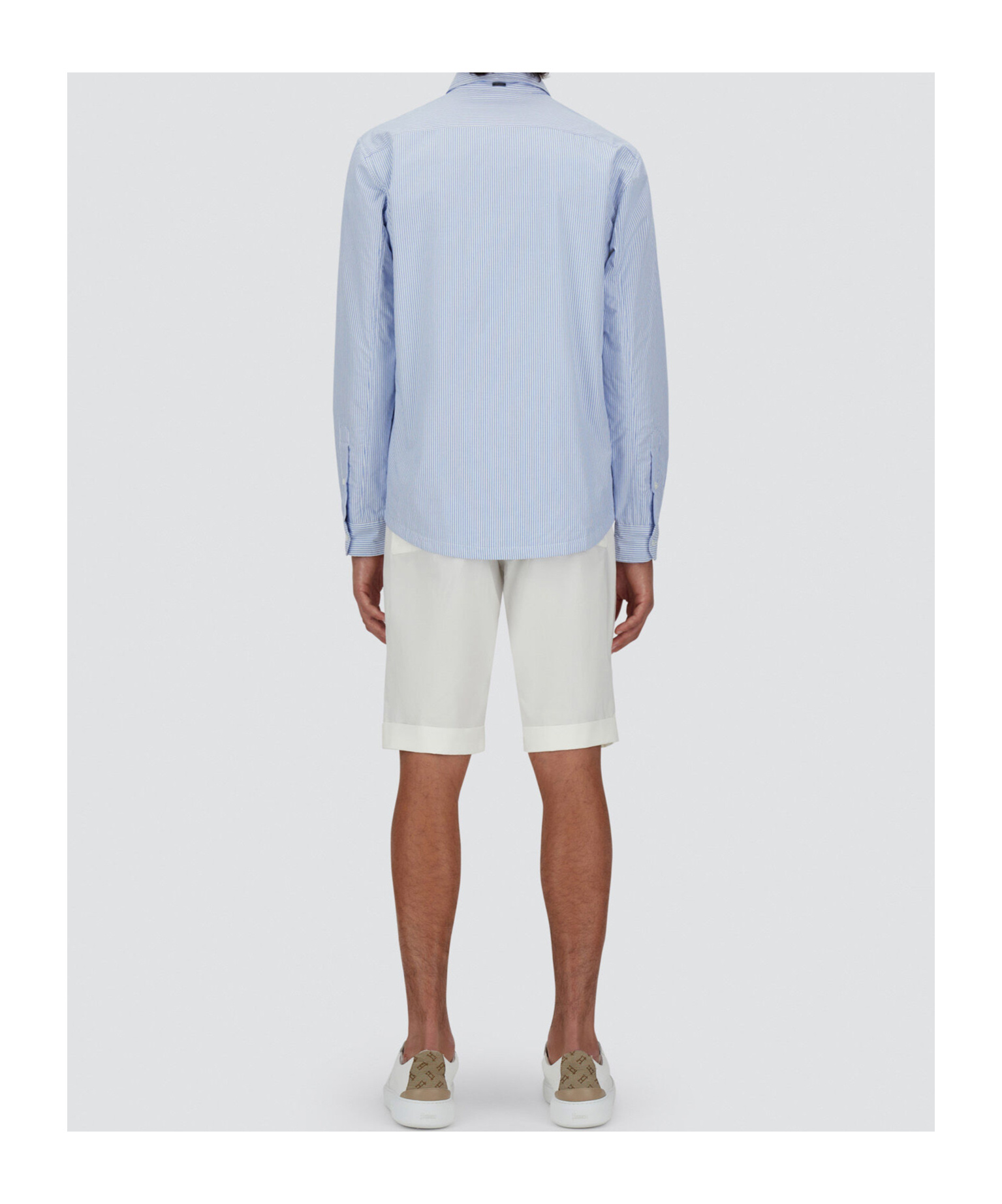 Herno Cotton Stripe Shacket In White