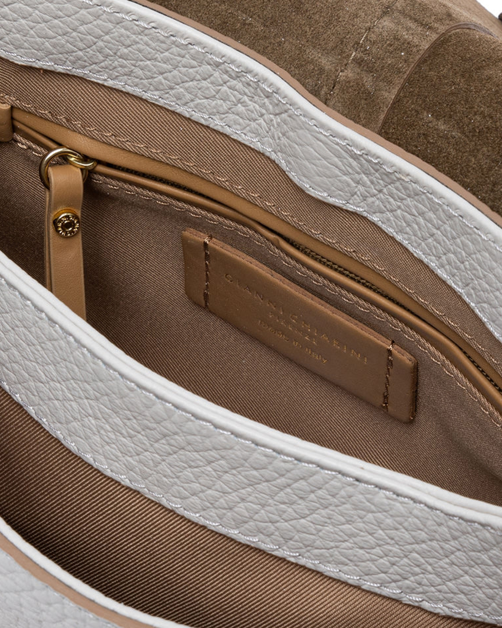 Gianni Chiarini Helena Round Shoulder Bag In White