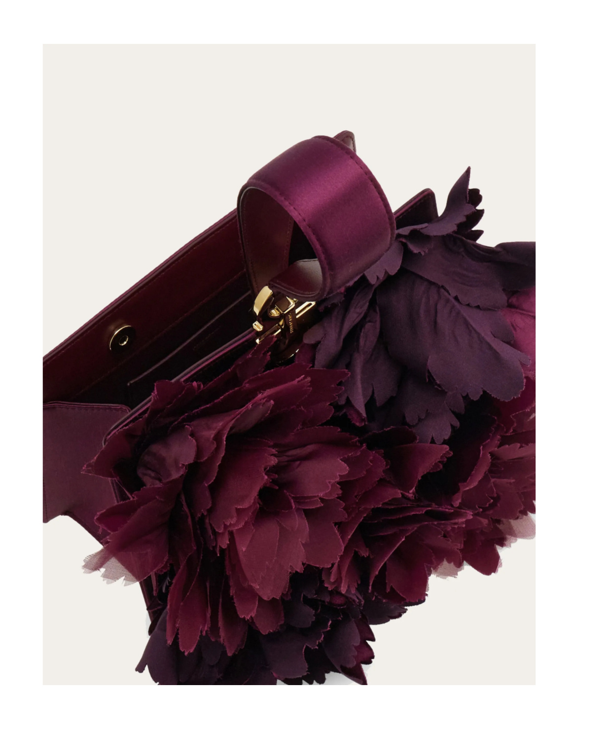 Ferragamo Mini Clutch With Floral Detailing In Purple