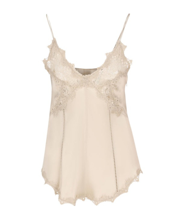Isabel Marant Lace Detailed Sleeveless Top In Neutral