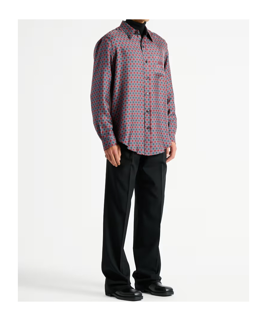 Balmain Printed Silk Shirt In Pink