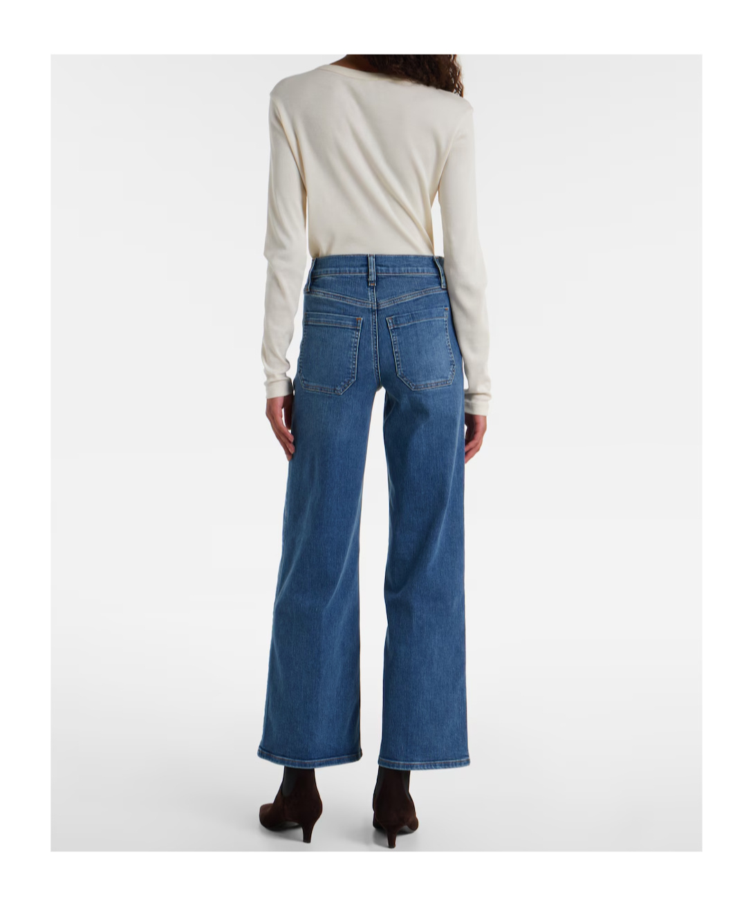 Frame High-waisted Wide-leg Jeans In Blue