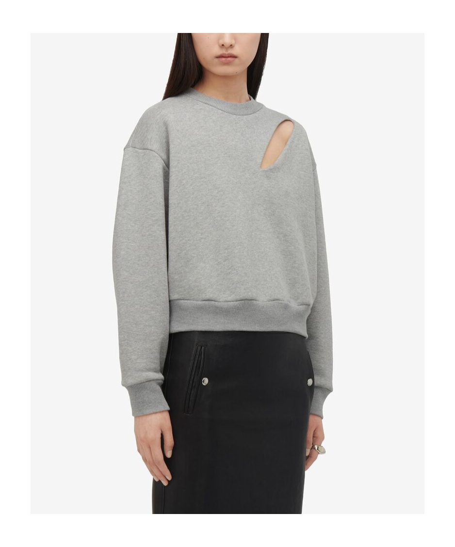 Alexander Mcqueen Slashed Sweatshirt In Gray