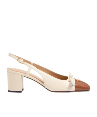 Valentino Leather Valet Du Roi Slingback Heels 60 In Nude