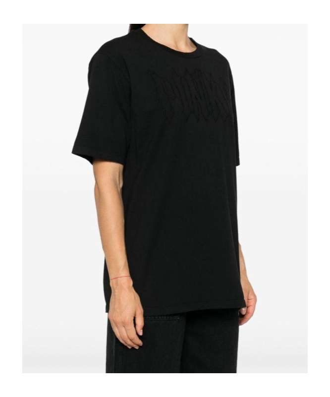 Shop Pinko Logo-embroidered T-shirt In Black