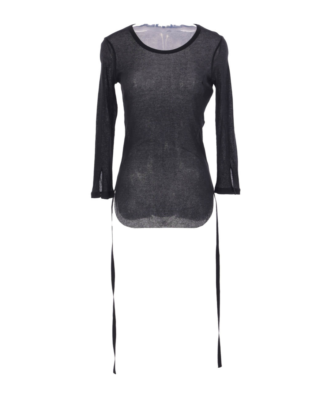 Ann Demeulemeester Trina Drawstring Crewneck T-shirt In Black
