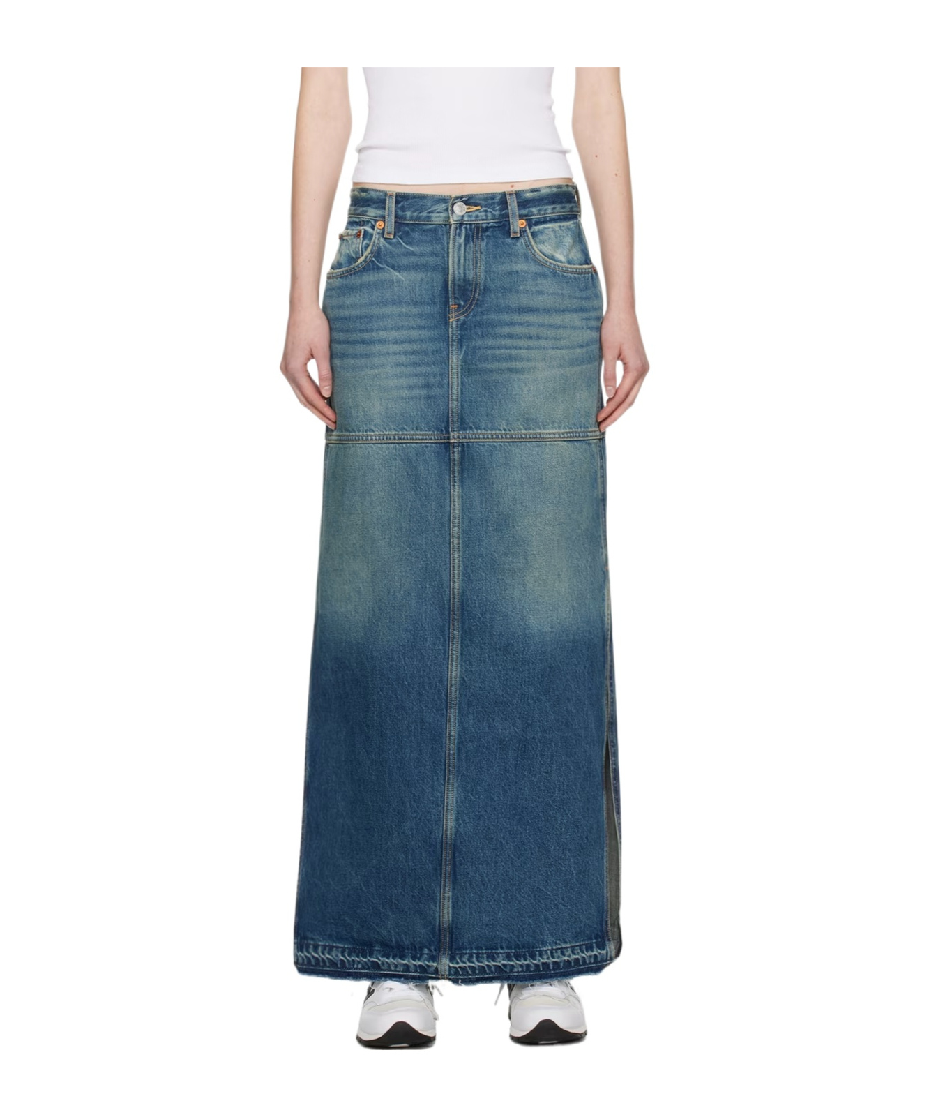 Re/done Mid-rise Maxi Denim Skirt