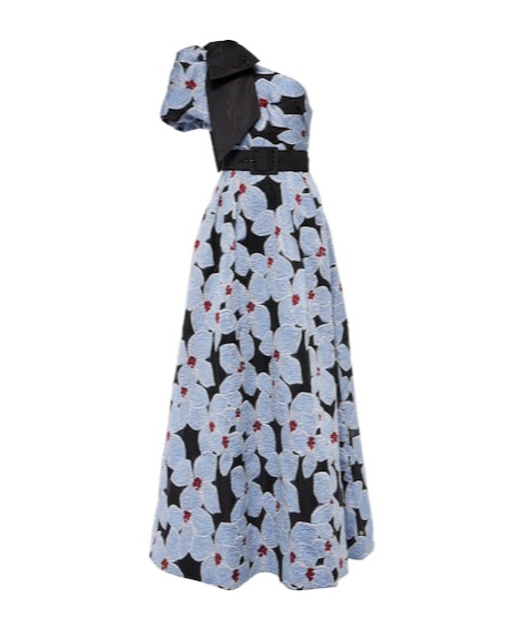 Rebecca Vallance Georgina Floral Brocade Gown In Blue