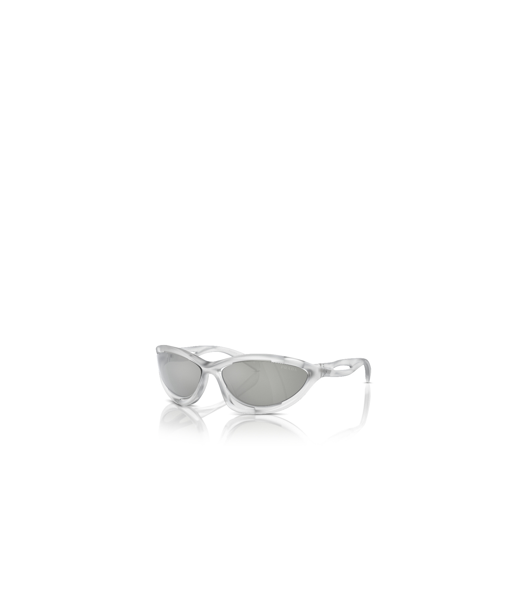 Prada Eyewear Oval Frame Sunglasses In Gray