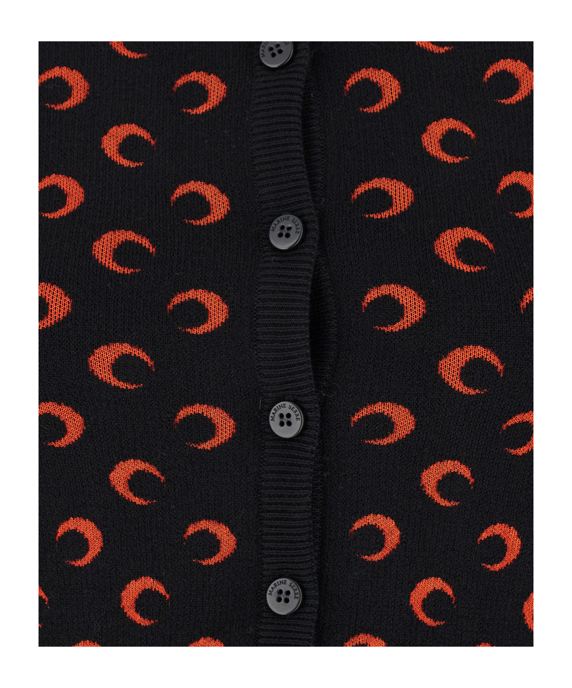 Marine Serre Black Moon Jacquard Knit Fitted Cardigan In Black