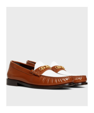 Celine Logo Loafers In Brown