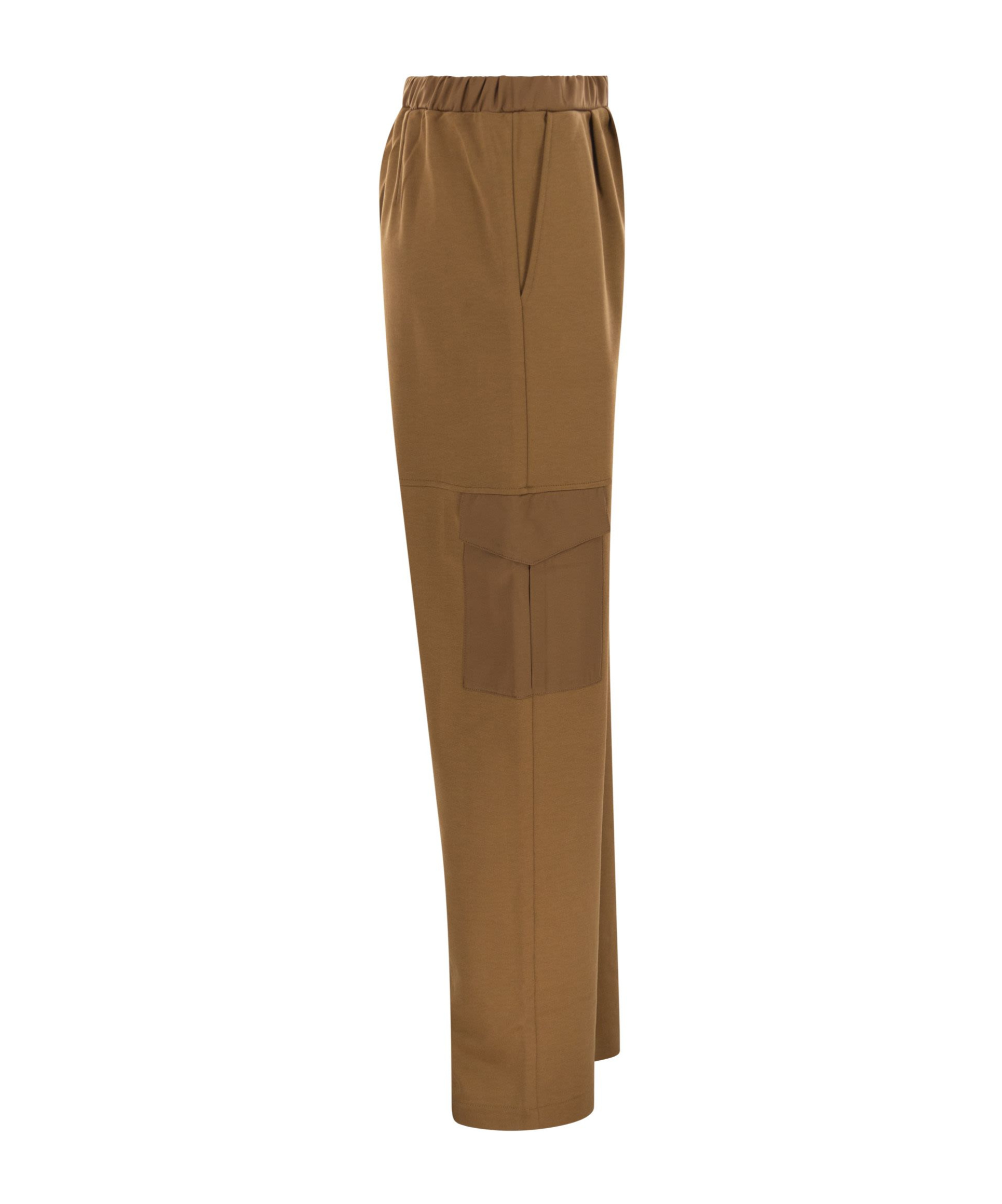 Herno Women Cargo Trousers In Cotton Interlock In Brown