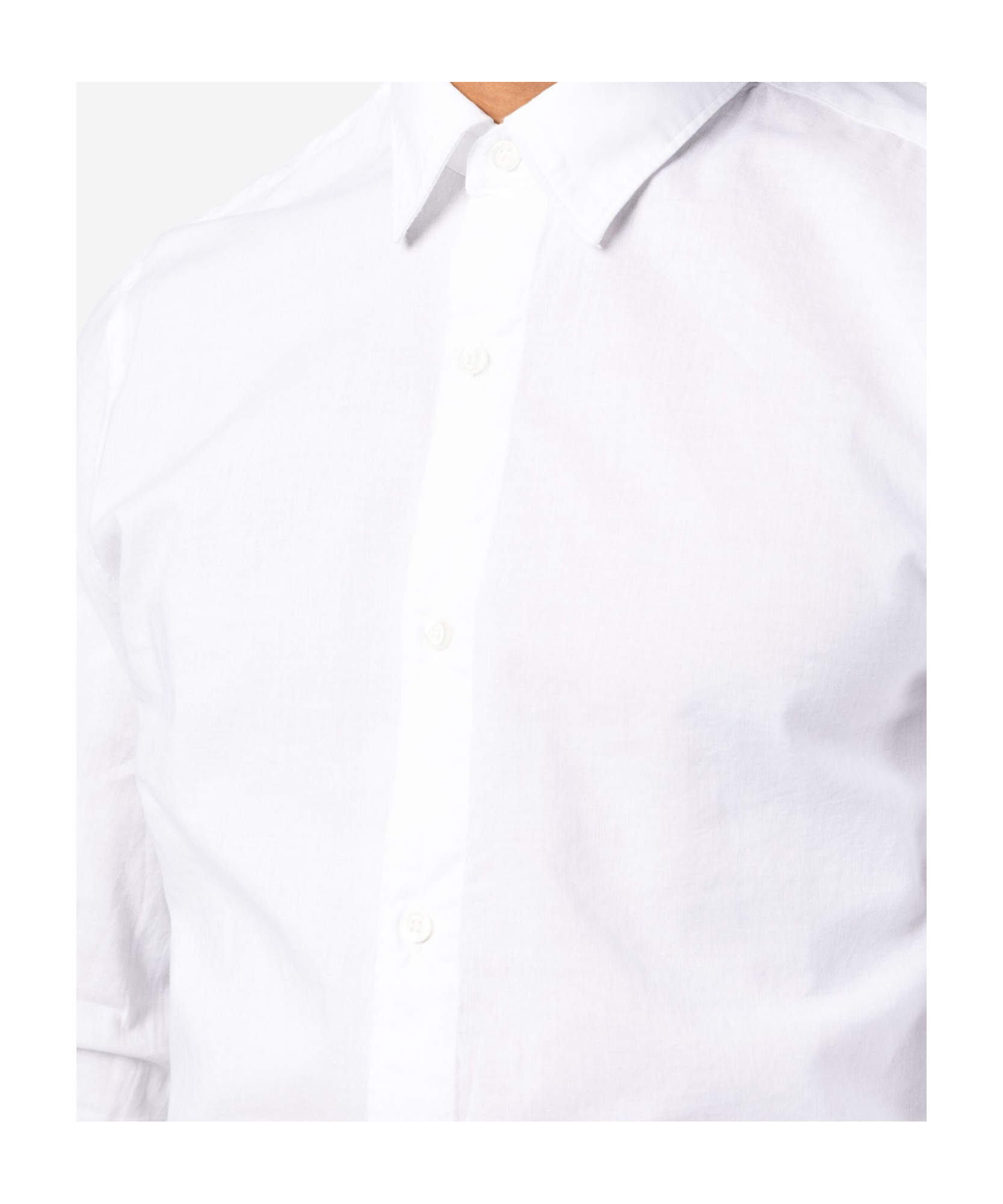 Aspesi Long Sleeved Buttoned Shirt In White