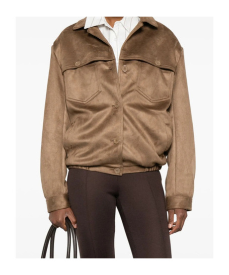 The Frankie Shop Long-sleeved Casual Jacket In Brown